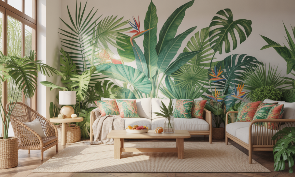 découvrez nos conseils pour adopter la déco tropicale et transformer votre maison en un véritable havre de vacances, avec des couleurs vives, des plantes exotiques et des accessoires naturels.